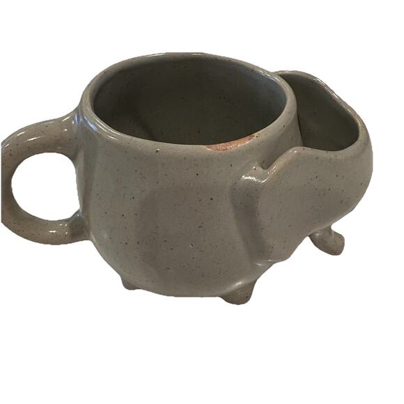 Urban Outfitters Home Elephant Mug Grey Stoneware Tea Coffee Mug Planter - Picture 4 of 7